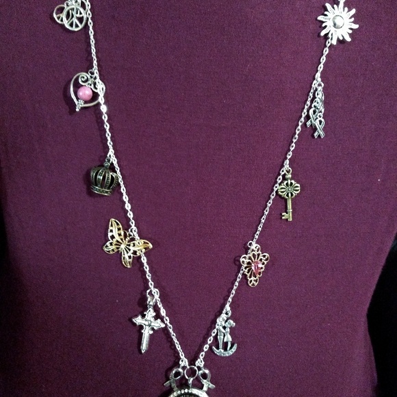 Custom long charm necklace- this exact is sold. - Picture 2 of 4